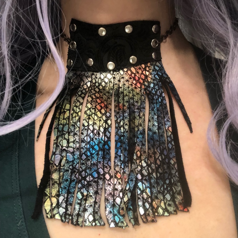 Mermaid leather choker - Picture 1 of 5